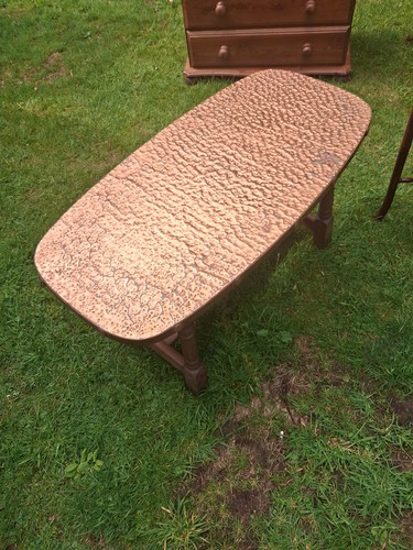 Hammered copper top wooden - copper,