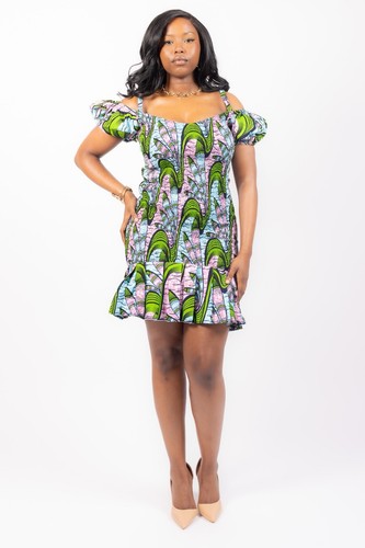 Ruby african print mini dress - ruby,