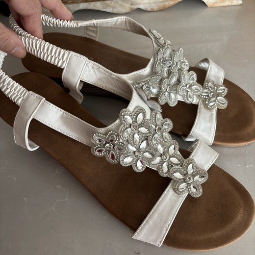 Peacocks white wedge strappy - peacocks,