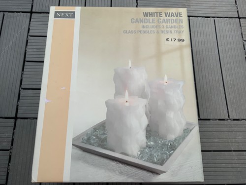 Next white wave candle - next,