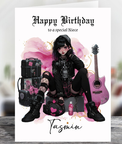 Anime gothic girl pink - , &