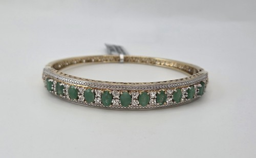 925 sterling silver - silver, emerald