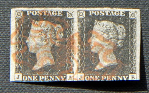1840 penny black pair - 1840, 1d