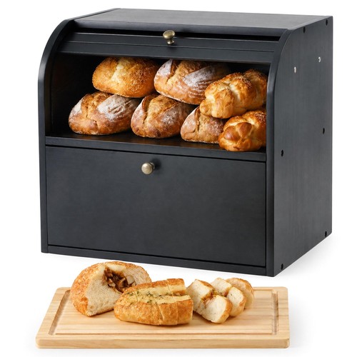 Wooden bread box - wooden,