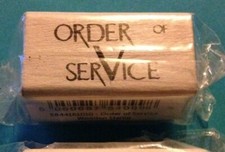 East of India Ink Rubber Stamp mini Wooden Order of Service wedding invitation 