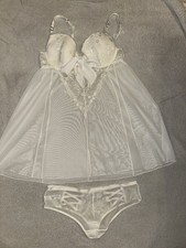 Secret Possessions white Babydoll camisole and matching panty size XS/34B