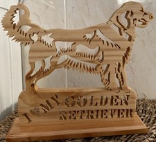 I Love My Golden Retriever Dog Wooden Dog Ornament Dog Figurine BRAND NEW