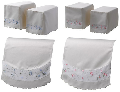 Floral square arm cap pair - floral, &