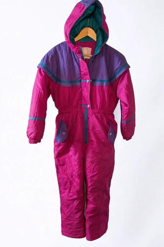 Vintage pink ski suit snowsuit - vintage,