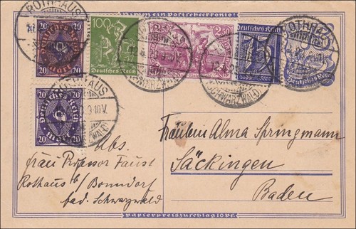 Inflation postal stationery - inflation:,