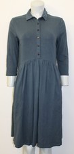 Ex-Seasalt 3/4 Sleeved Collared Petrol Shirt Dress-UK10