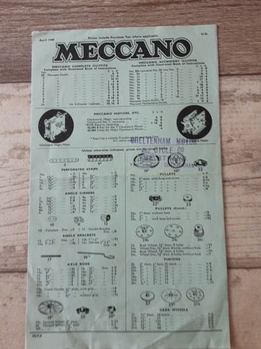 Meccano 1960 spare parts - 1960,