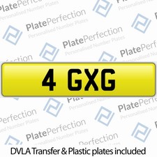 4 GXG 1X3 DATELESS GG CHERISHED PRIVATE NUMBER PLATE DVLA REGISTRATION