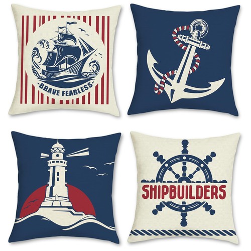 Navy blue nautical - blue,