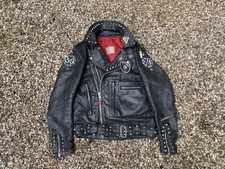 LEWIS LEATHERS TWIN TRACK BRONX STUDDED ROCKER ACE CAFE JACKET SIZE 38-40