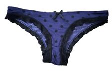 Womens No Secret Blue With Black Polka Dots Briefs Underwear Size 12-14 Lingerie