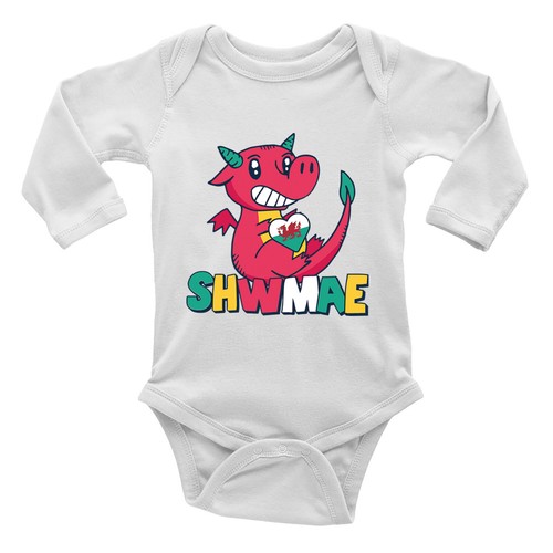 Welsh dragon baby grow - grow, vest