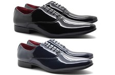 Mens Formal Patent Shiny Party Oxford Lace Up Wedding Office Dress Smart Shoes