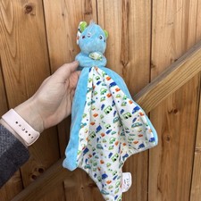 Get Comfy Boys Blue Elephant Vehicle Baby Comforter Comfort Blanket Soft bnwt