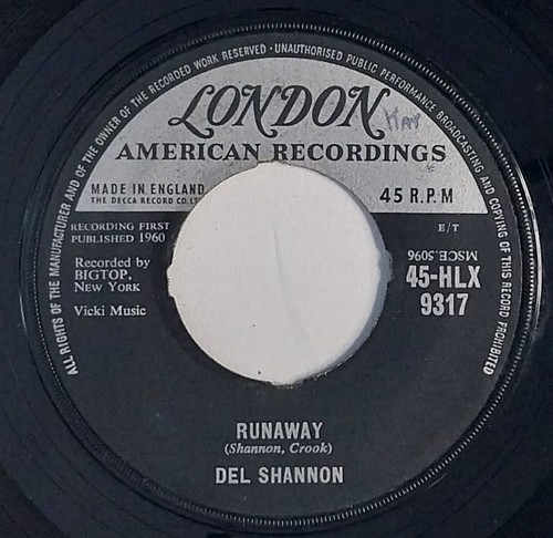 Del shannon runaway single - del,
