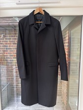 PRADA Milano Men’s Overcoat In Black Size 50, Concealed Buttons And Rear Vent