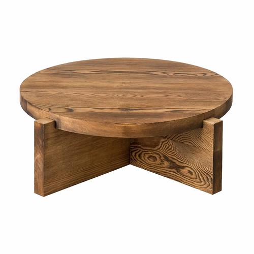 Rustic burnt wooden round cake - burnt,
