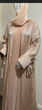 Abaya Set Dubai Shimmer Eid Abayas Pleated Slip Dress Ramadan Muslim Size 54
