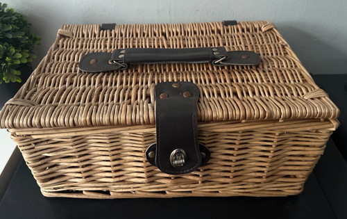 Vintage wicker hamper - wicker, basket