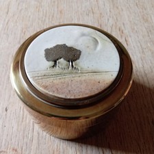 PAUL GOODERHAM & Stuart Houghton England Ceramic Art Trinket Box Solid Brass