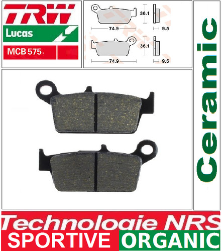 Rear brake pads - 2, trw