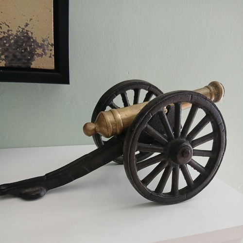 Vintage brass and cast - cast, iron