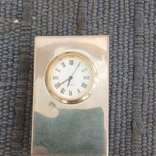 Handcrafted pewter desk clock - handcrafted,