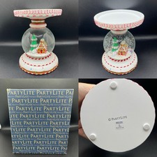 Partylite Let It Snow Candle Holder Gingerbread Christmas Snow Globe