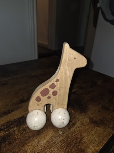 Natural wooden giraffe toddler - wooden,