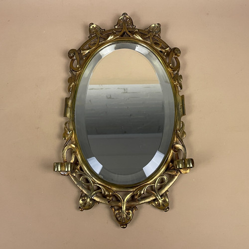 Antique oval wall mirror - antique,
