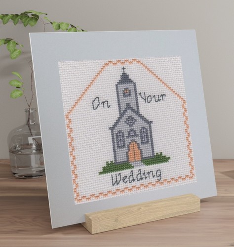 Wedding card cross stitch - -,