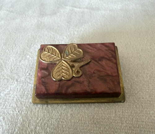 Vintage brass marbled red - brass, &