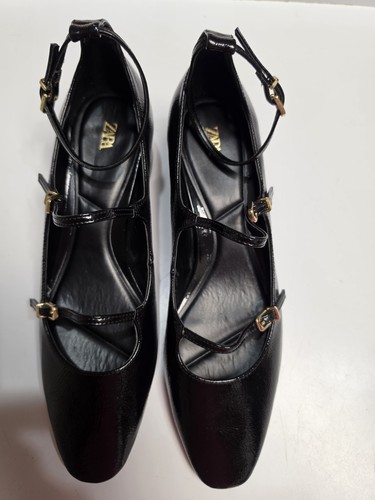 Zara black patent leather - black,