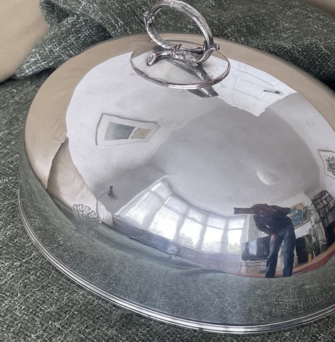 Old sheffield plate meat cover - old,