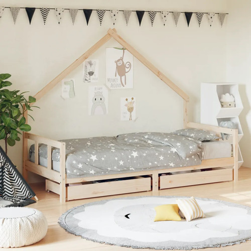 Walplus kids bed frame drawers - bed,