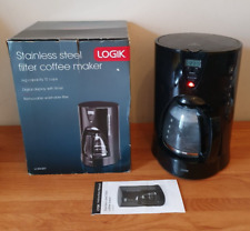 Logik LC12DCB17 Black Filter Coffee Maker, 12 Cups, 1.5L, Timer, Filter EXC COND
