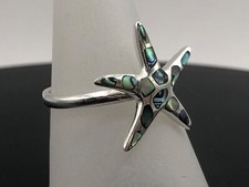 Starfish ring solid Sterling silver abalone or mother of pearl, select options