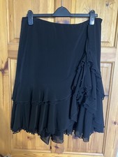 Black Adjustable Flamenco Skirt Size 14 By Julian Macdonald Debenhams Length 25”