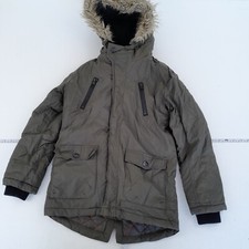 JOHN ROCHA Jacket 9-10 Years Green Coat Parka Hooded Boys Kids Faux Fur Trim