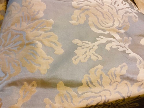Blue green silk damask - w/,