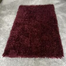 THE RUG SELLER Diva Plum Coloured Shaggy  Rectangular Rug 5ft x 3ft VG Condition