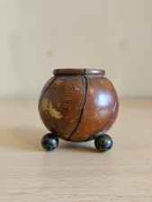Vintage Spherical Art Deco Oak Tea Caddy With Ball Feet English Oak Humidors