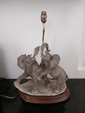 Vintage Capodimonte Style Elephant Table Lamp