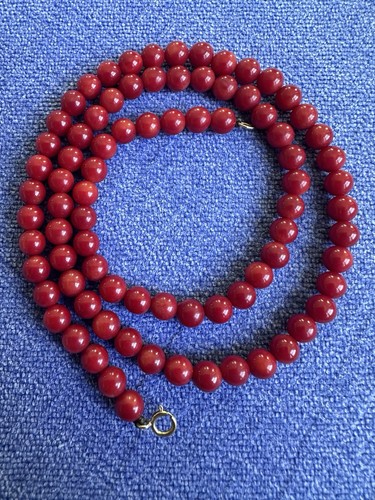 Vintage red coral bead - coral,