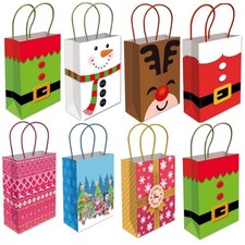 Christmas Gift Bags With Handles Kids Small Novelty Present Paper Party Loot Bag